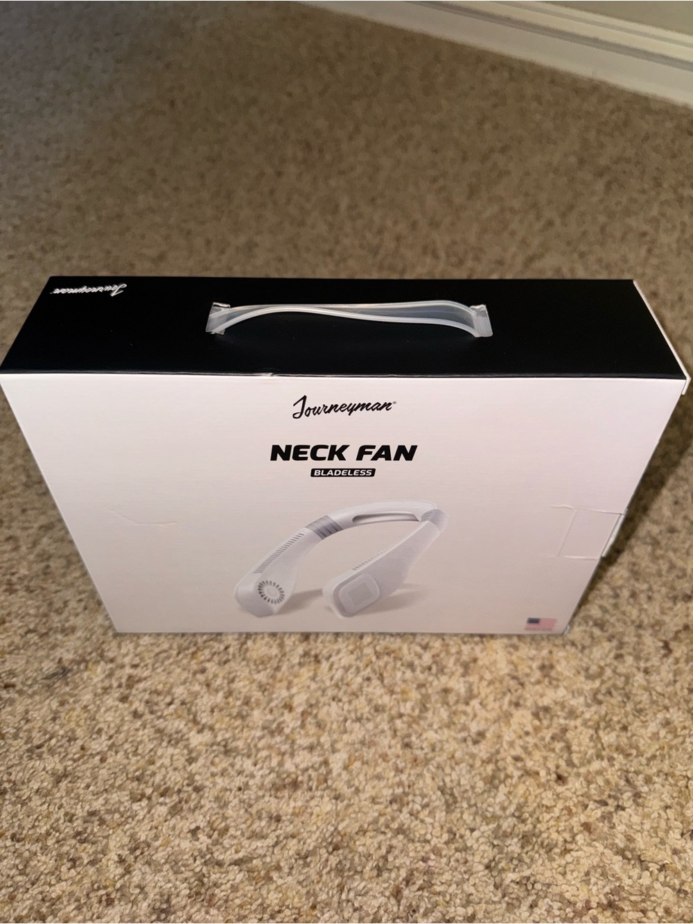 White Bladeless Neck Fan - Hands-Free Personal Cooling - Picture 2 of 2